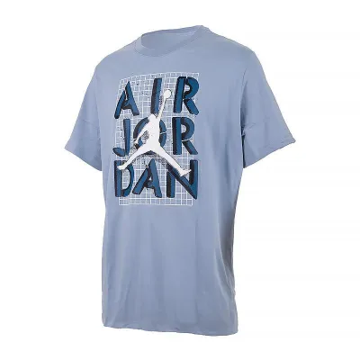 Чоловіча Футболка JORDAN M J BRAND JM STACK SS CREW Блакитний 2XL (7dFN5978-100 2XL) - Robinzon.ua
