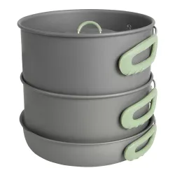 Набір посуду Bo-Camp Explorer XL 4 Pieces Hard Anodized Grey/Green (2200249) - Robinzon.ua