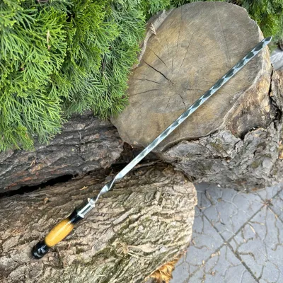 Шампур Mzavod с деревянной ручкой 630х12х3мм двухцветный - Robinzon.ua