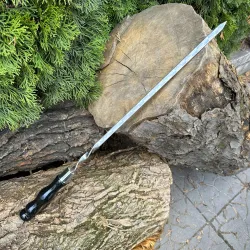 Шампур Mzavod з дерев'яною ручкою 630х12х3мм чорний Шампур Mzavod з дерев'яною ручкою 630х12х3мм чорний - Robinzon.ua