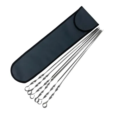 Набір шампурів Mzavod сталевих кутових 560х12х1.5мм 6шт в чохлі - Robinzon.ua