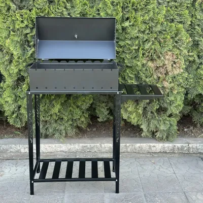 Мангал-барбекю Mzavod Прометей на 9 шампурів 4мм на дровниці - Robinzon.ua