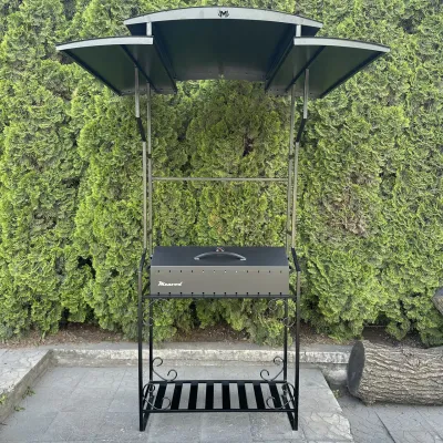 Мангал-барбекю Mzavod Зевс на 12 шампуров 4мм с крышей - Robinzon.ua