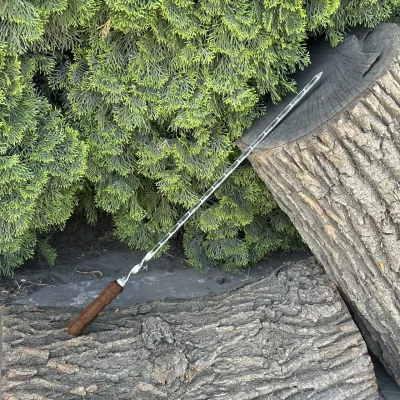 Шампур Mzavod с деревянной ручкой 740х12х3мм темный - Robinzon.ua