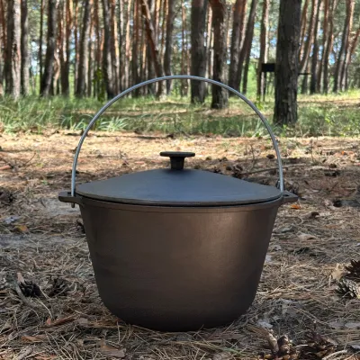 Казан туристический КТ-10 чугунный с крышкой 10л - Robinzon.ua