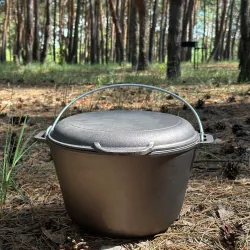 Казан туристичний КТ-10КС чавунний з кришкою-сковородою 10л - Robinzon.ua