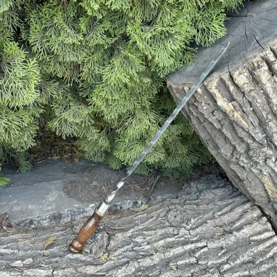 Шампур Mzavod з дерев'яною ручкою 630х12х3мм мармуровий - Robinzon.ua