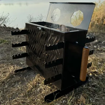 Вертикальний мангал Mzavod Пандора на 6 шампурів 2мм - Robinzon.ua