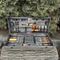 Подарунковий набір Mzavod Майстер Гриль кейс-столик темна текстура Подарунковий набір Mzavod Майстер Гриль кейс-столик темна текстура - Robinzon.ua