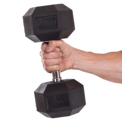 Гантель 17.5 кг цельная шестигранная гексагональная Zelart - Robinzon.ua