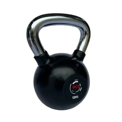 Гиря прогумована з хромованою ручкою WCG 12 кг Гантелі, гирі, штанги та диски спортивна - Robinzon.ua