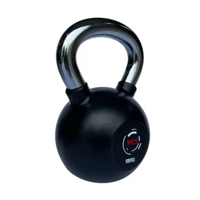 Гиря прогумована з хромованою ручкою WCG 18 кг Гантелі, гирі, штанги та диски спортивна - Robinzon.ua