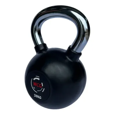 Гиря прогумована з хромованою ручкою WCG 20 кг Гантелі, гирі, штанги та диски спортивна - Robinzon.ua