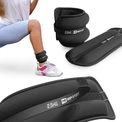 Набір обтяжувачів для ніг та рук 2х2,5 кг Hop-Sport S005 чорний - Robinzon.ua