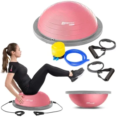 Балансировочная полусфера с экспандерами Hop-Sport L058 розовый - Robinzon.ua