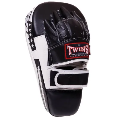 Лапа вигнута для боксу та єдиноборств TWINS PML21 розмір 33x20x12 см чорний-білий - Robinzon.ua