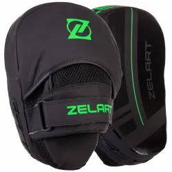 Лапа вигнута для боксу та єдиноборств ZELART VL-3093 розмір 24x18,5x5 см чорний-салатовий - Robinzon.ua