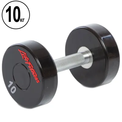 Гантель 10 кг цільна професійна LIFE FITNESS-80081-10 - Robinzon.ua