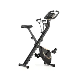 Велотренажер магнітний Gymtek FX600 складаний з еспандерами чорний із жовтим - Robinzon.ua