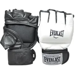 Рукавички для змішаних єдиноборств MMA Everlast шкіра, розмір XL. Білі. Шкіра - Robinzon.ua