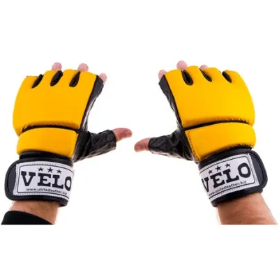 Рукавички для змішаних єдиноборств MMA Everlast шкіра, розмір L. Жовтий. Шкіра - Robinzon.ua