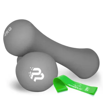 Гантель неопренова PowerPlay 4126 Spartacus 2*4 кг. Сіріі (2шт.) - Robinzon.ua