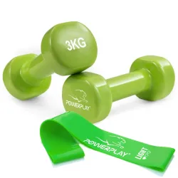 Гантель вінілова PowerPlay 4125 Achilles 2*3 кг. Зелені (2шт.) - Robinzon.ua