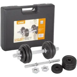 Набір гантелей в кейсі пара LiveUP DUMBBELL SET чорний 2х7,5кг LS2322B-15KGS ( 2шт.) - Robinzon.ua