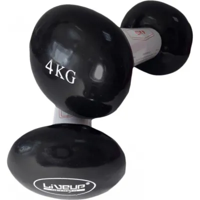 Гантелі вінілові пара LiveUP Vinyl Dumbbell Egg Head чорний 2х4кг LS2001-4 ( 2шт.) - Robinzon.ua