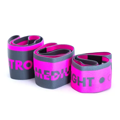 Набір тканевих гумок для фітнесу та спорту MadMax MFA-305 Hiploop set 3 pcs. Grey/Pink - Robinzon.ua
