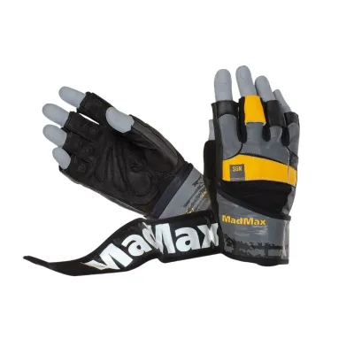 Рукавички для фітнесу MadMax MFG-880 Signature Black/Grey/Yellow XXL - Robinzon.ua