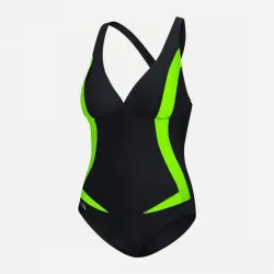 Купальник злитий жіночий Aqua Speed Greta 351-01 40 (L) Чорний /Зелений (5908217655394) - Robinzon.ua
