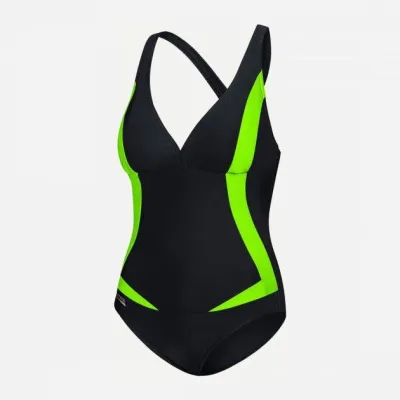 Купальник злитий жіночий Aqua Speed Greta 351-01 44 (XXL) Чорний /Зелений (5908217655455) - Robinzon.ua