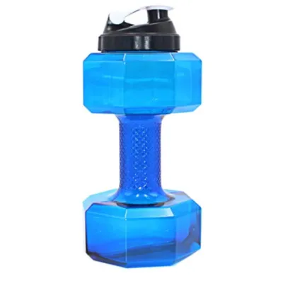 Фітнес пляшка для води у вигляді гантелі 2 в 1 RESTEQ. Спортивні пляшки, шейкер. Аквагантелі Сині - Robinzon.ua