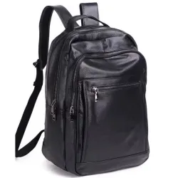 Шкіряний чоловічий рюкзак для ноутбука та поїздок Tiding Bag D3-93438 чорний - Robinzon.ua