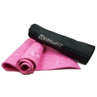 Коврик для йоги и фитнеса EasyFit PER Premium Mat 8 мм + Чехол розовый - Robinzon.ua
