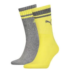 Носки Puma Unisex Crew Regular Stripe 2-pack gray/yellow — 261058001-003 39-42 Носки Puma Unisex Crew Regular Stripe 2-pack gray/yellow — 261058001-003 39-42 - Robinzon.ua