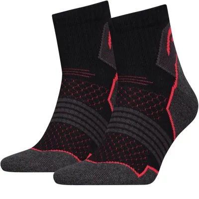 Носки Head Hiking Quarter Unisex 2-pack 35-38 black/red 781002001-232 - Robinzon.ua