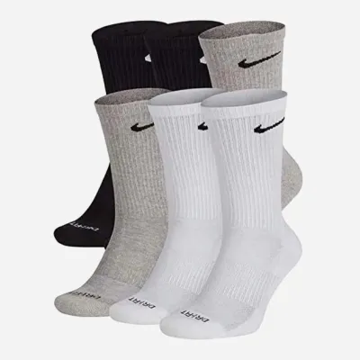 Шкарпетки  Nike U NK ED PLS CSH CRW 6PR - 132 черный, серый, белый Муж 42-46 SX6897-965 42-46 - Robinzon.ua
