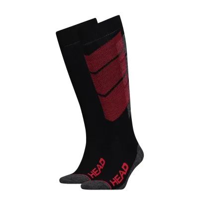 Носки Head Unisex Ski Graphic Kneehigh 2-pack Черный; Красный 35-38 (791005001-118) - Robinzon.ua
