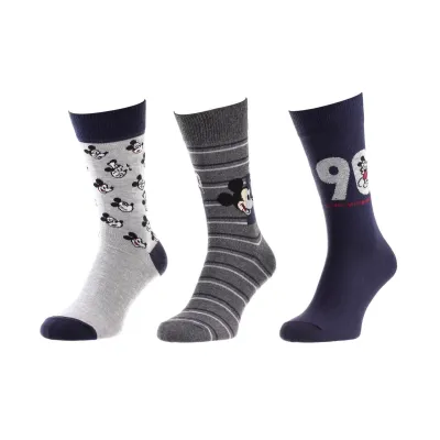 Шкарпетки Disney Mickey 90 Years Of Imagination / Head Mickey  90 Ans / All Over Head Of Mickey 3-pack 43-46 blue/gray 93154162-2 - Robinzon.ua