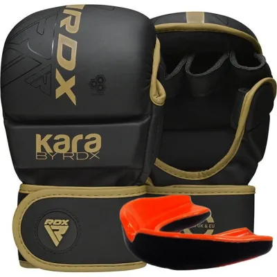 Рукавиці для ММА RDX F6 KARA Matte Golden Plus L/XL (капа у комплекті) - Robinzon.ua