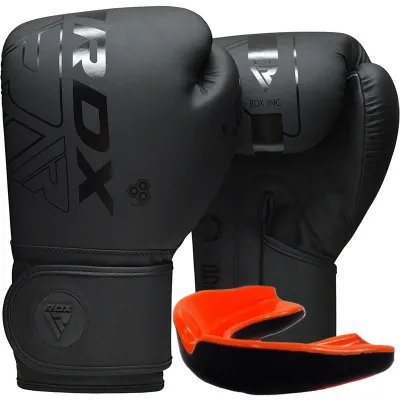 Боксерские перчатки RDX F6 Kara Matte Black 6 унций (капа в комплекте) - Robinzon.ua