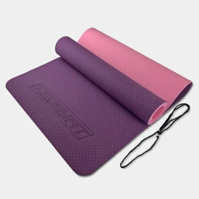 Килимок для йоги та фітнесу EasyFit TPE+TC 6мм двошаровий фіолетовий-рожевий - Robinzon.ua
