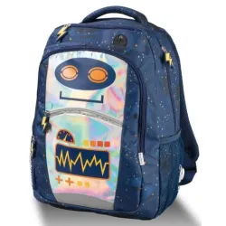 Легкий школьный рюкзак с роботом Topmove 16L синий - Robinzon.ua