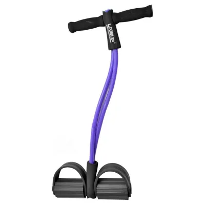 Еспандер з упорами для ніг LiveUP SOFT PULL фіолетовий 62см LS3205 - Robinzon.ua