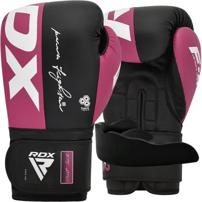 Боксерские перчатки RDX REX F4 PINK/BLACK-10 унций (капа в комплекте) - Robinzon.ua