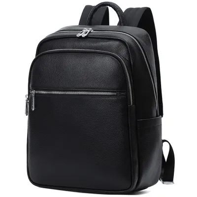 Чоловічий шкіряний рюкзак для поїздок і прогулянок чорний Tiding Bag 75362 - Robinzon.ua