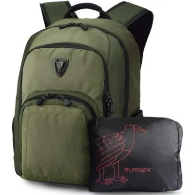 Міський рюкзак з відділом для ноутбука 15,6&raquo; Sumdex PON-394TY хакі + дощовик - Robinzon.ua