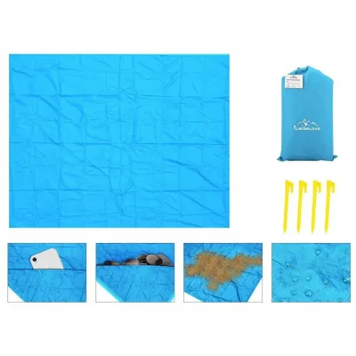 Большой пляжный, кемпинговый коврик Retoo 240х200 см ЧЕРНЫЙ - Robinzon.ua